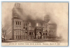 1912 Side View of Ruins of Masten Park High School Buffalo NY Postcard picture