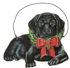 New Primitives By Kathy Black Lab Dog Christmas Ornament 5” picture