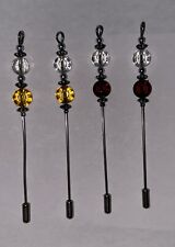 Lot Of 4 Beaded Hat Pins Beads On A Stick New picture
