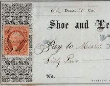Vintage 1866 Bank Check Cheque SHOE AND LEATHER NATIONAL BANK Boston Mass picture