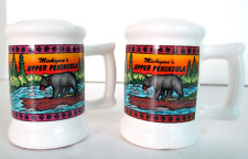 Salt & Pepper Shakers Upper Peninsula of Michigan Bears Wildlife Souvenir Set S2 picture