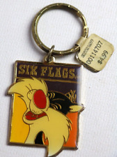 Vintage Six Flags SYLVESTER Keychain GREAT ADVENTURE Looney Tunes With Tags picture