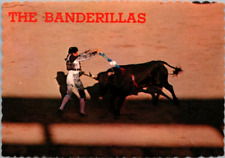 Bullfight Old Mexico c1960's Matador Goring Bull Banderillas Petley Postcard UNP picture