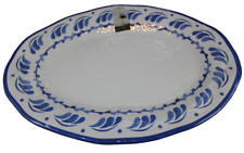 Artisan De Luxe Blue Scroll Serving Dish Platter Tray 18
