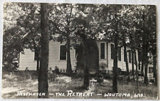 c 1940d RPPC Resthaven The Retreat Resort Cabin Wautoma Wisconsin Photo Postcard picture