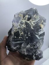 1.5Kg Natural Purple Fluorite with Calcite Terminated Crystal Specimen Pakistan picture