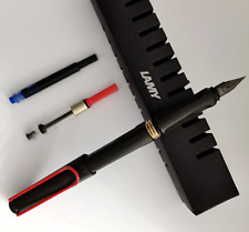 Lamy Safari Fountain Pen Fine Nib Black Pen Red Clip With Gift Box #HF6512 picture