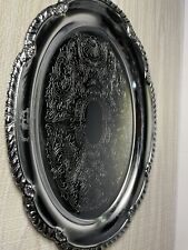 Vintage Irvinware Etched Paisley Design Scalloped Edge Small Silver Plated Tray picture