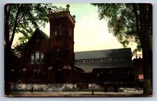 Postcard Manchester New Hampshire City Library Posted 1910 Valentine picture