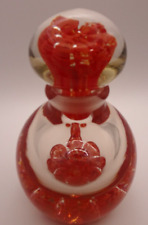John Degenhart Glass Paperweight Style Red Orange Crimped Frit Perfume Bottle picture