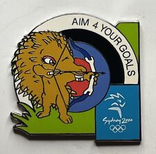 Archery Olympic Relay Pin ~ 2000 Sydney ~ Mascot ~ Mllie ~ Aim 4 Your Goals picture