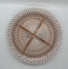 Pink Depression Miss America Glass Hocking Glass Co 4 Part Relish Dish 8.5 in picture