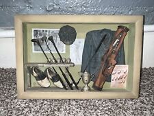 Vintage Golf/Golpher Themed Shadow Box. Diorama. One Spot Peeling Paint. picture
