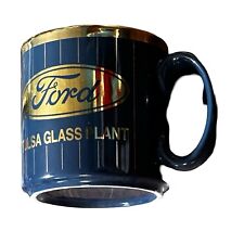 Vintage FORD Coffee Mugs 1980s | Tulsa Glass Plant 1987 Perfect Attendance  picture