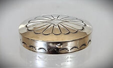 Fine 1970s Native American Navajo Handcrafted &Tooled Sterling Silver Pill Box picture