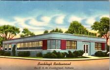Cumberland, IN Indiana   BUCKLEY'S RESTAURANT  Roadside  1953 Linen Postcard picture