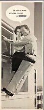 1961 Dickies Work Clothes Vintage Print Ad Man Holding Woman on Edge of Building picture