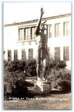 c1940's Chief Solano Native American Statue Faifield CA RPPC Photo Postcard picture