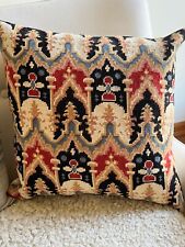 Set/2 New Hand Made Vintage Needlepoint Pillow Covers Wool + Linen 17.5” picture