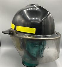 Vtg Cairns & Brother N660 Black Firefighter Helmet w/Neck Guard & Head Band USED picture