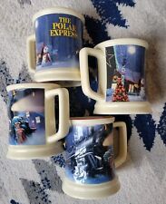 The Polar Express “All Aboard” BELIEVE Blue Coffee Mug Warner Bros 12oz SET OF 4 picture