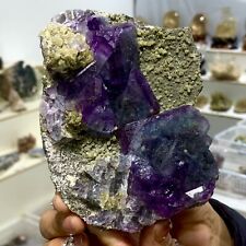 1.27LB Natural purple cubic fluorite mineral crystal sample/China picture