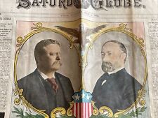 Original 1904 Theodore Roosevelt Presidential Campaign Newspaper Utica NY Globe picture