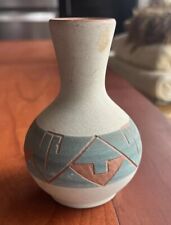Vintage Sioux Native American Art Pottery Ceramic Vessel 4” Vase Painted picture