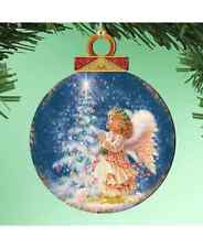 Designocracy L70625 My-Christmas-Wish Wooden Christmas Ornament Set of 2 picture