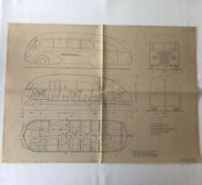1936 Coachbuilder Bus Design Blueprint Rendering Blue Print Coach Bus Truck picture