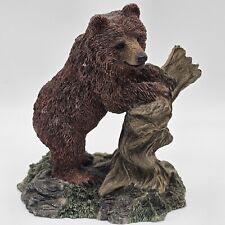 Big Old Brown Bear Leaning On A Tree Stump Deep In The Forest 5.5