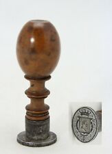 antique 17th C wood & iron wax seal with coat of arms Pieter / Peter / P.C Hooft picture