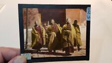 Colored Glass Magic Lantern Slide GUS CHINA CHINESE MONKS IN CEREMONY DRESS picture