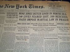 1939 NOV 19 NEW YORK TIMES - MINE SINKS DUTCH LINER-NAZIS IMPOSE LAW - NT 571 picture