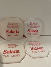 Salada Tea Advertising Coasters VTG Set Of 4 Plastic picture