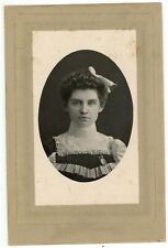 Antique c1900s Small 3.38X5 in Cabinet Card Dow Beautiful Woman Ogdensburg, NY picture