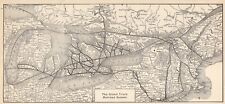 1914 Antique Grand Trunk Railroad System Map Vintage Railway Map 1679 picture