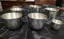 Vintage Lot of (6) Camelot Steiff Thomas Jefferson Monticello Pewter Cups 1980s picture