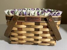 Longaberger 2006 25th Anniversary Bee Basket + Pansy Liner & Plastic Protector picture