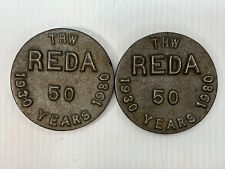 VINTAGE TRW REDA PUMP 50 YEARS 1930-1980 OILFIELD MEDALLIONS CELEBRATION METAL picture