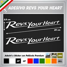 2x Adhesive Stickers Compatible Yamaha R1 R6 R3 Revs Your Heart White Vinyl picture