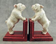 PAIR OF ENGLISH BULLDOG Cast Iron HEAVY BOOKENDS Book Ends picture