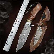 Drop Point Knife Fixed Blade Hunting Survival 95-Layer Damascus Steel Premium 4