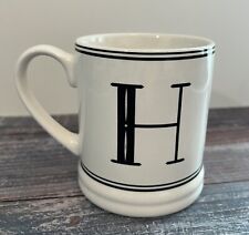 Personalized Letter H Ceramic Coffee Tea Mug 16 Oz By Threshold Stoneware Used picture