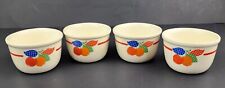 Set Of 4 Vintage Hostess Ware By Pottery Guild Custard Cups Fruit Pattern picture