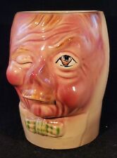 Vtg Unsigned Pink Ugly Face w/Bow Tie Decorative Ceramic Toby Jug Music Box picture