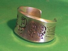Navajo Sterling Silver Overlay Cuff Bracelet by Tom Sam - Vintage & Beautiful picture