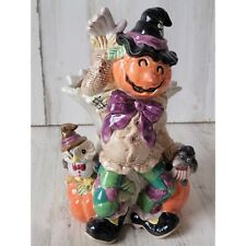 Fitz Floyd Halloween scarecrow pumpkin vase 1992 home decor picture