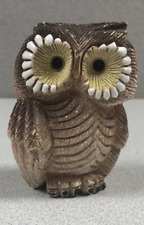VTG Owl Artesania Rinconada Figurine Uruguay Signed Hand Carved 3.5” H Retired picture