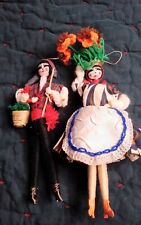 Vintage Handmade Portuguese Folk Art Male/Female Attached Dolls 10